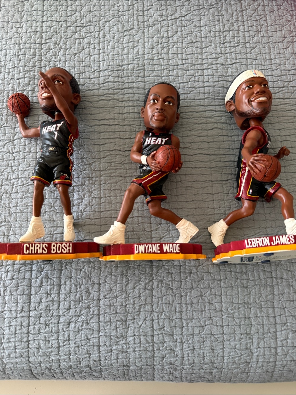 Miami Heat Bobblehead Trio - Bosh, Wade, James - Black & Red Jerseys